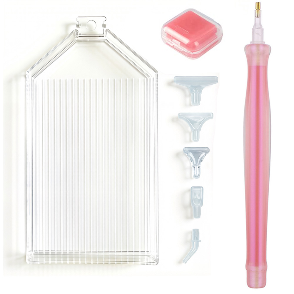 Waxing Kit Home - ダイヤモンドペインティングアクセサリーペントレイセット、ネイルアートラインストーンピッカー、ドットペンツール、収納トレイ、接着剤、粘土、ワックス付き