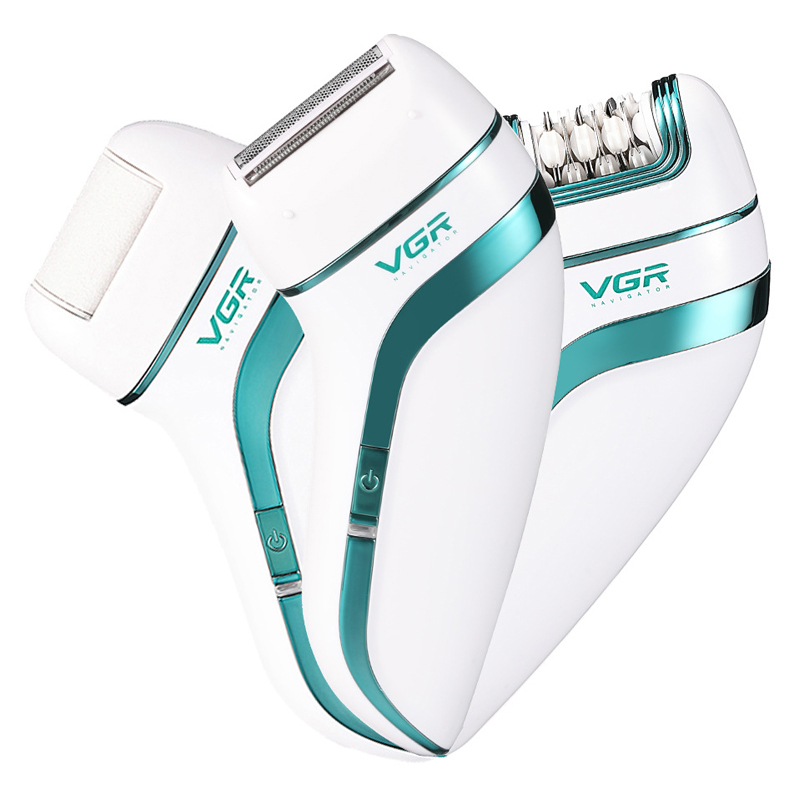 Epilator Wireless - オリジナル VGR 3-In-1 レディース脱毛器、電気シェーバー、脚ボディ脱毛、ウェットドライレディースビキニトリマー、顔脱毛器
