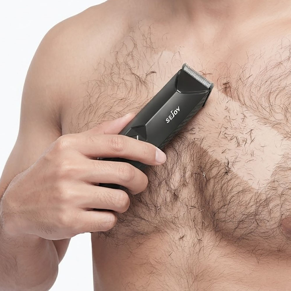 Epilator Wireless - 電動ボディヘアトリマー、股間トリマー、セラミック刃、防水ウェット/ドライグルーマー、USB充電ドック、男性用ワイヤレスボールシェーバー、LEDディスプレイ