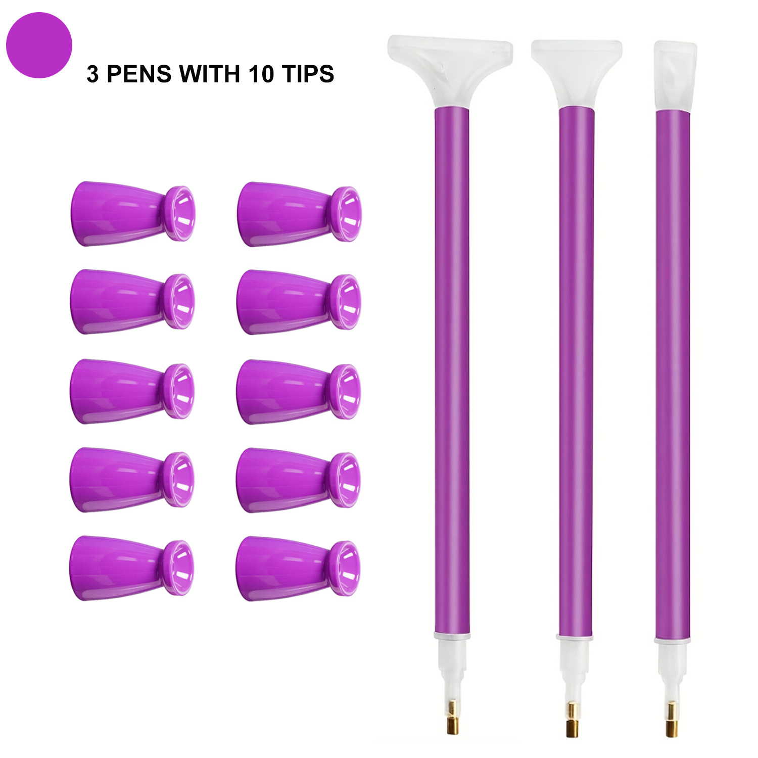Waxing Kit Home - 10個のシリコンチップと3本のペンが入ったダイヤモンドペインティングペンセット、ワックス不要、電気不要のダイヤモンドアートツールアクセサリー、DIYクラフト用