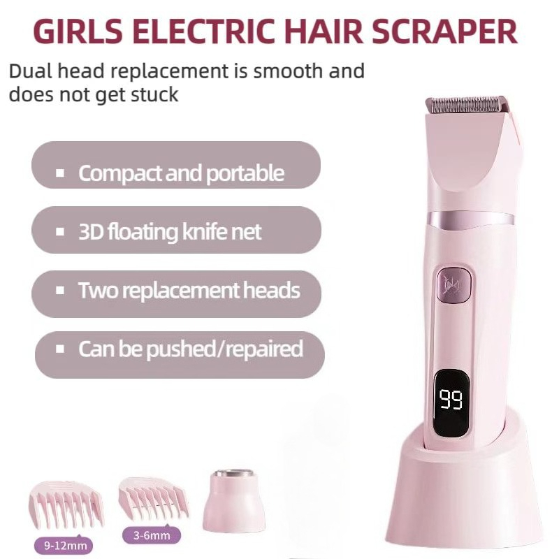Epilator Wireless - 女性用電動ビキニグルーマー、USB充電式、LEDパワーディスプレイ、ワイヤレスシェーバー（脇、顔、脚用）