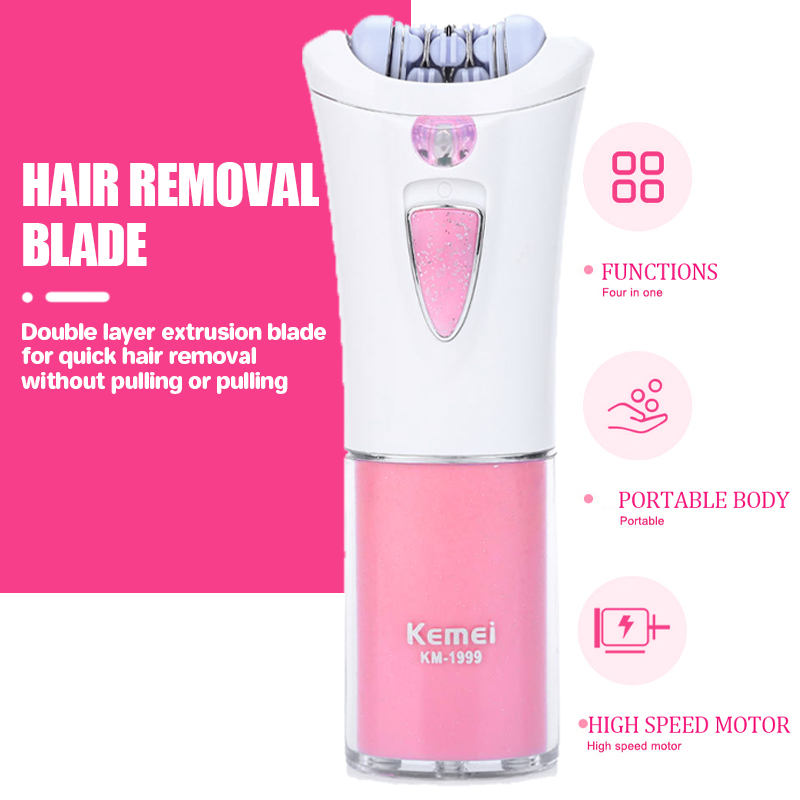 Kemei KM-1999 脱毛電気女性脱毛器女性乾電池脱毛 - Epilator Wireless のレビューと価格