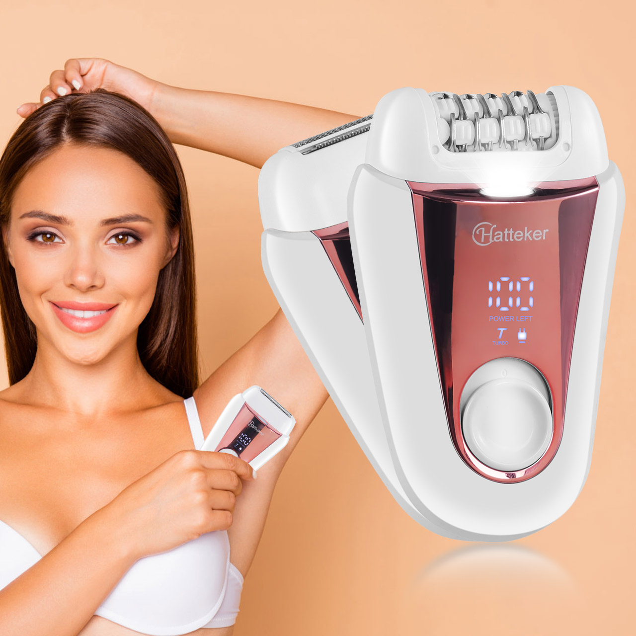 ハッテカー 2-in-1 充電式脱毛器 女性用 電動 顔脱毛 - Epilator Wireless のレビューと価格