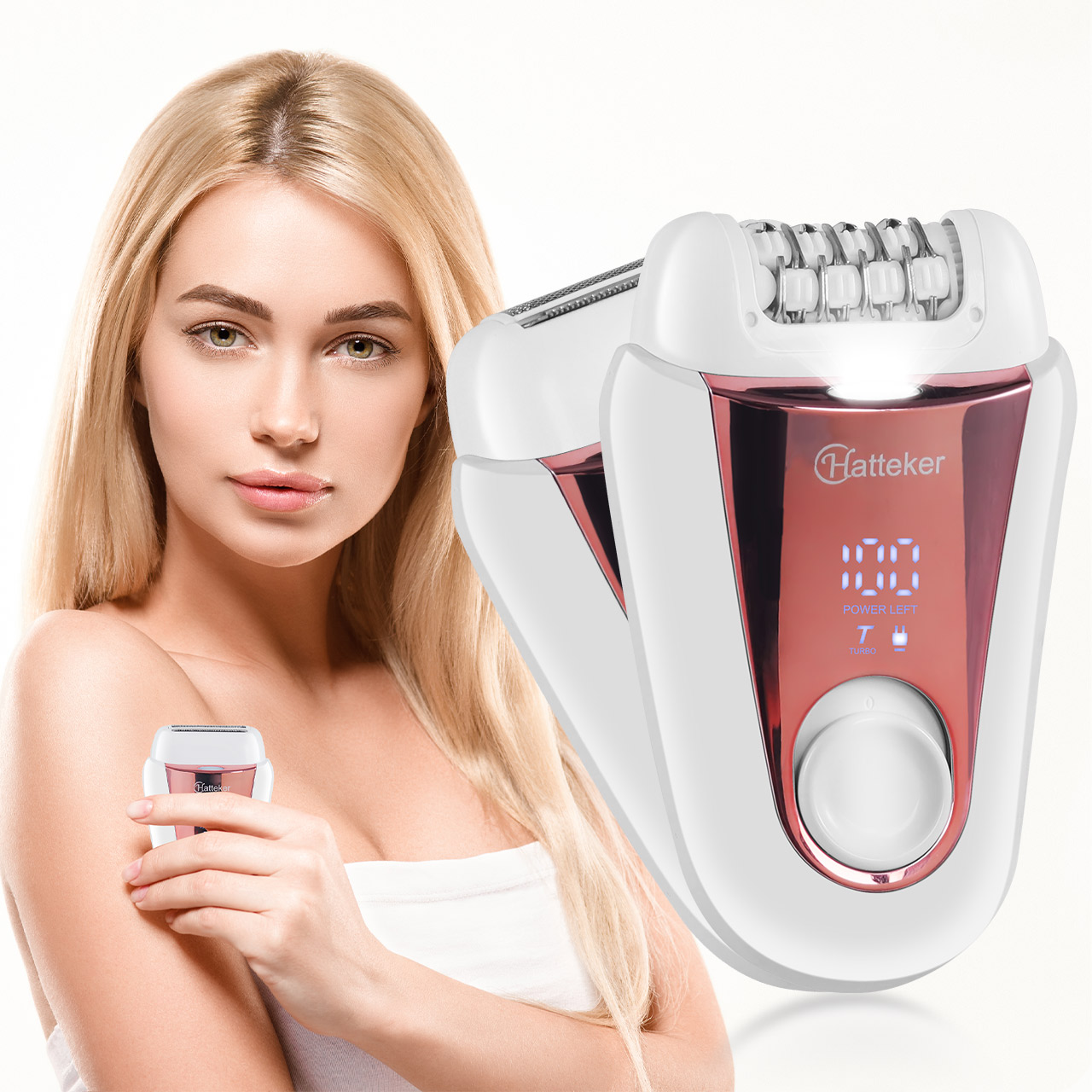 ハッテカー 2-in-1 充電式脱毛器 女性用 電動 顔脱毛 - Epilator Wireless のレビューと価格