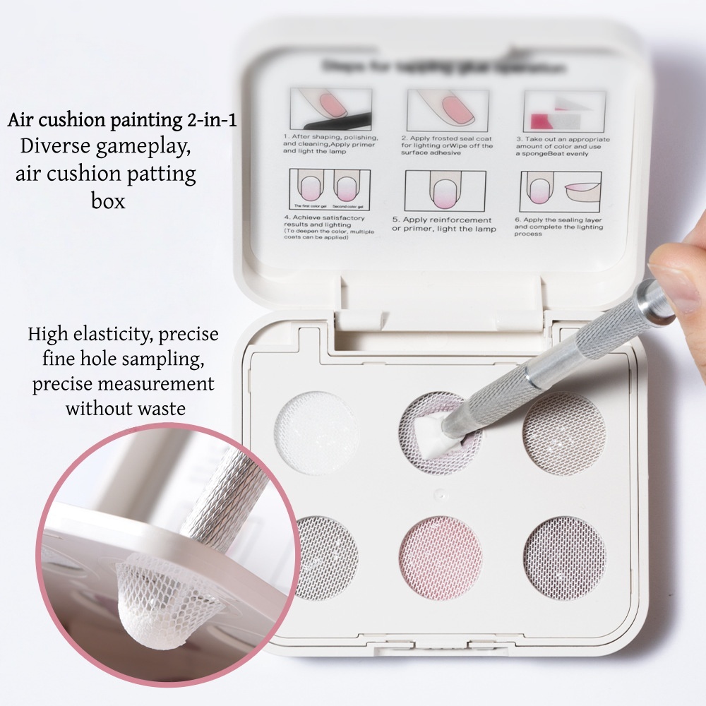 新しい6色クッションネイルアートセット、高弾性精密細穴、グラ - Waxing Kit Home のレビューと価格