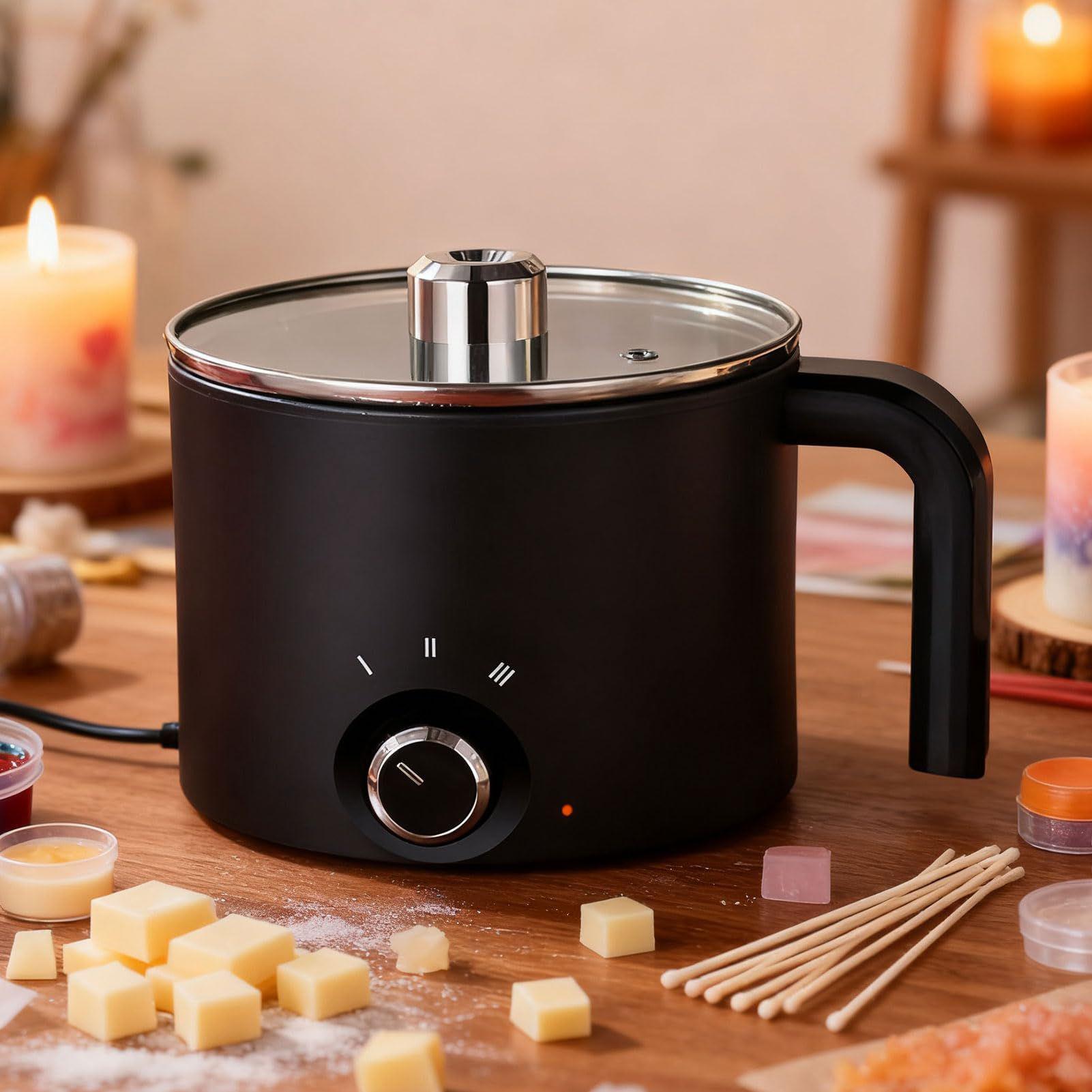 キャンドルワックス溶解ポット 1.5L 大型ステンレス製電気 - Waxing Kit Home のレビューと価格