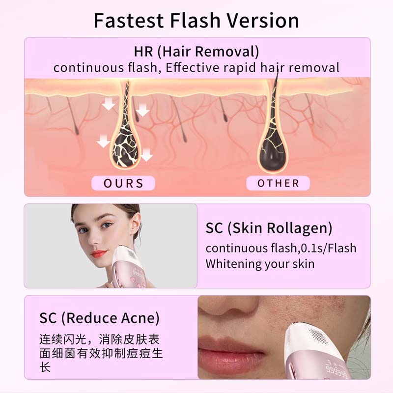アイス冷却ハンディ脱毛器ポータブルマシン無痛ボディ脱毛家庭用 - Epilator Wireless のレビューと価格